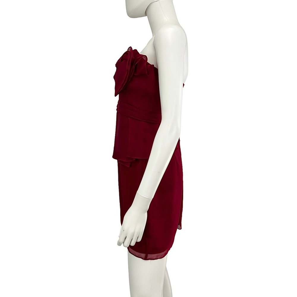 A.B.S. 100% Silk Red Strapless Cocktail Dress, NWT E0230 - Picture 2 of 13